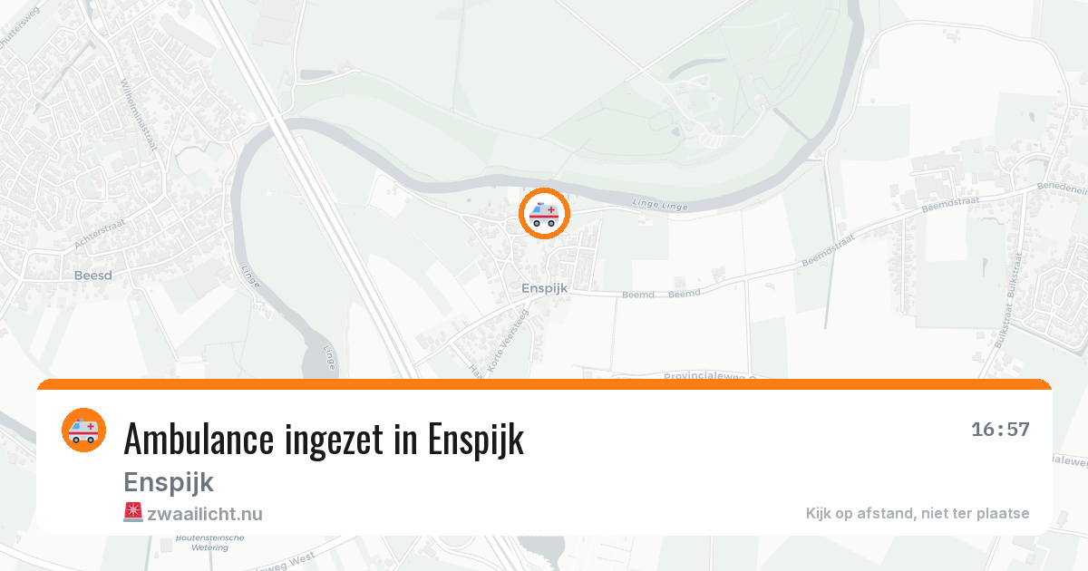 Ambulance ingezet in Enspijk — 27 mrt 2026