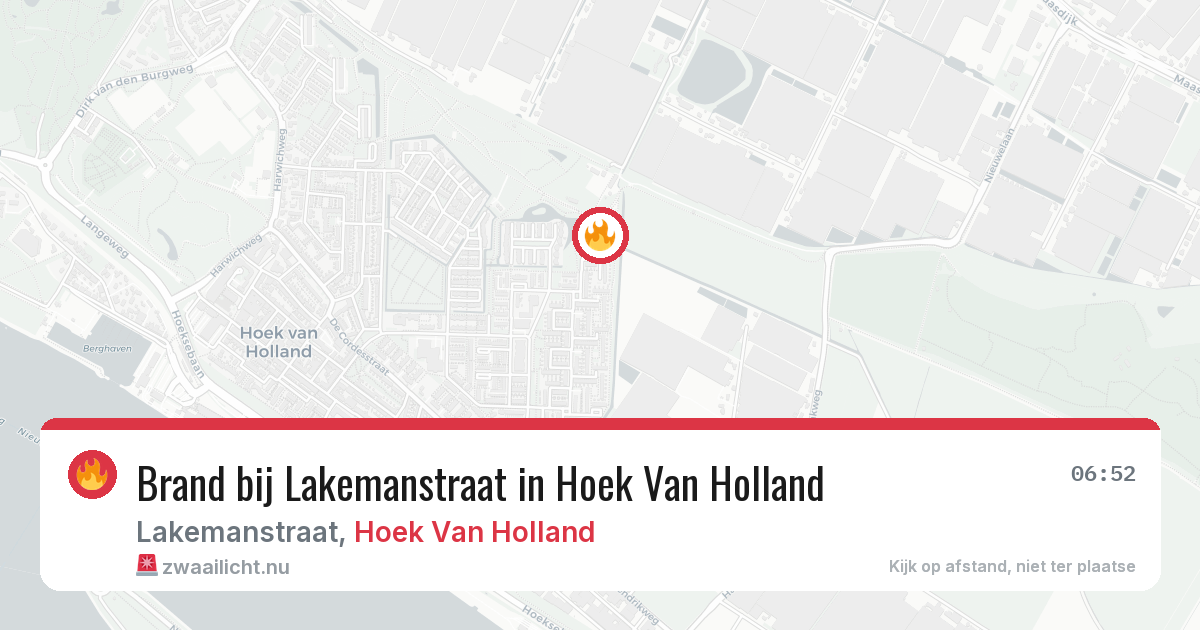 Brand bij Lakemanstraat in Hoek Van Holland — 16 apr 2026