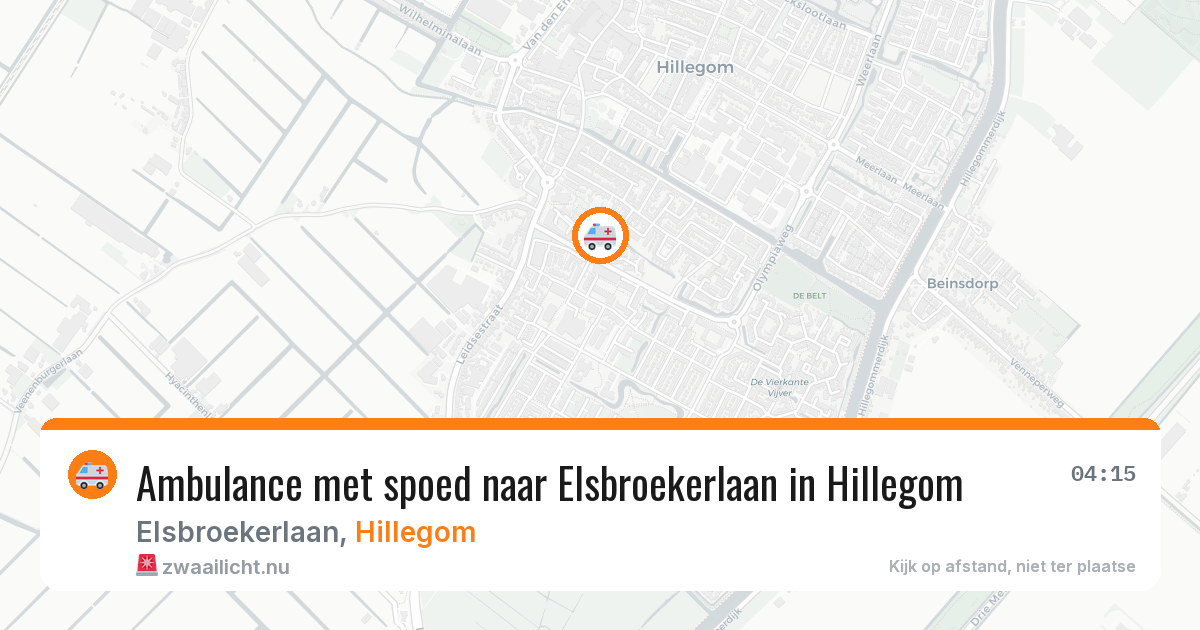 Ambulance met spoed naar Elsbroekerlaan in Hillegom — 8 mrt 2026