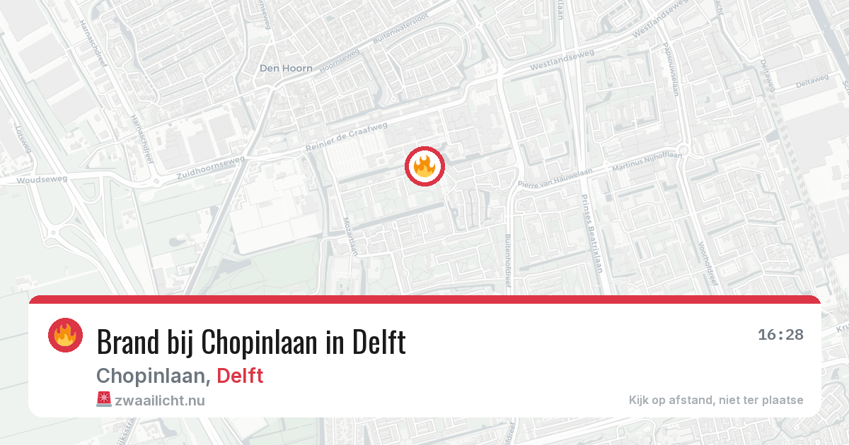 Brand bij Chopinlaan in Delft — 2 jun 2026