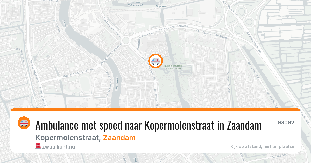Ambulance met spoed naar Kopermolenstraat in Zaandam — 14 jul 2026