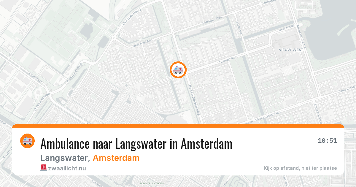 Ambulance naar Langswater in Amsterdam — 10 mei 2026