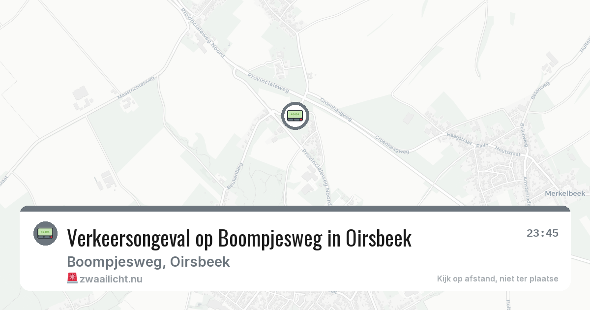 Verkeersongeval op Boompjesweg in Oirsbeek — 25 jul 2026