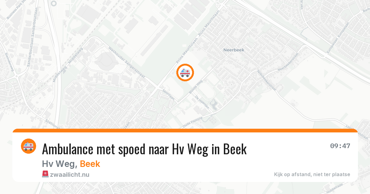 Ambulance met spoed naar Hv Weg in Beek — 23 jul 2026