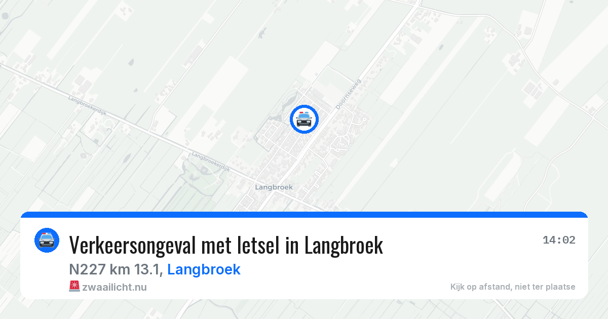 Verkeersongeval met letsel in Langbroek — 19 jan 2026