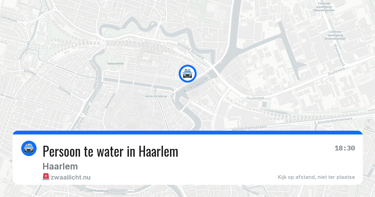 Persoon te water in Haarlem — 20 mei 2026