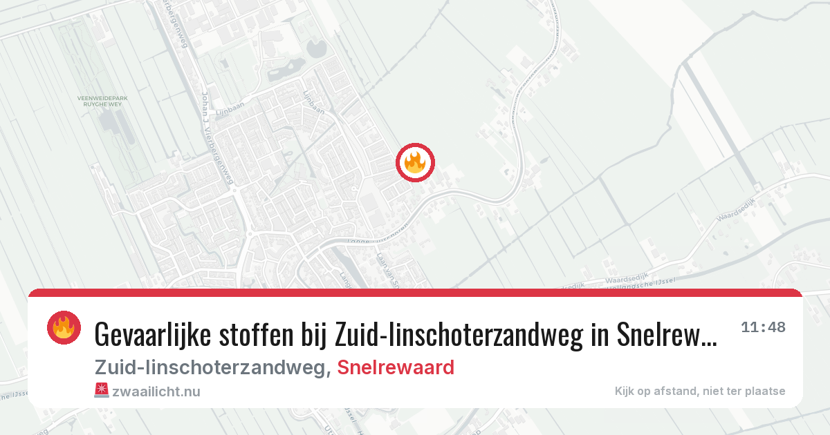 Gevaarlijke stoffen bij Zuid-linschoterzandweg in Snelrewaard — 14 jul 2026