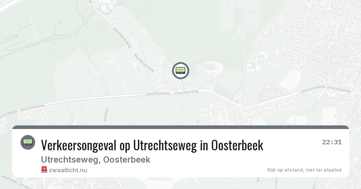 Verkeersongeval op Utrechtseweg in Oosterbeek — 11 mrt 2026