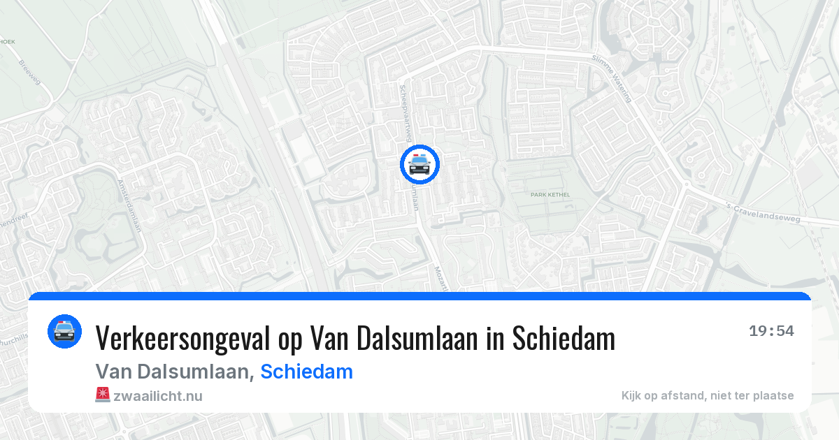 Verkeersongeval op Van Dalsumlaan in Schiedam — 10 jul 2026