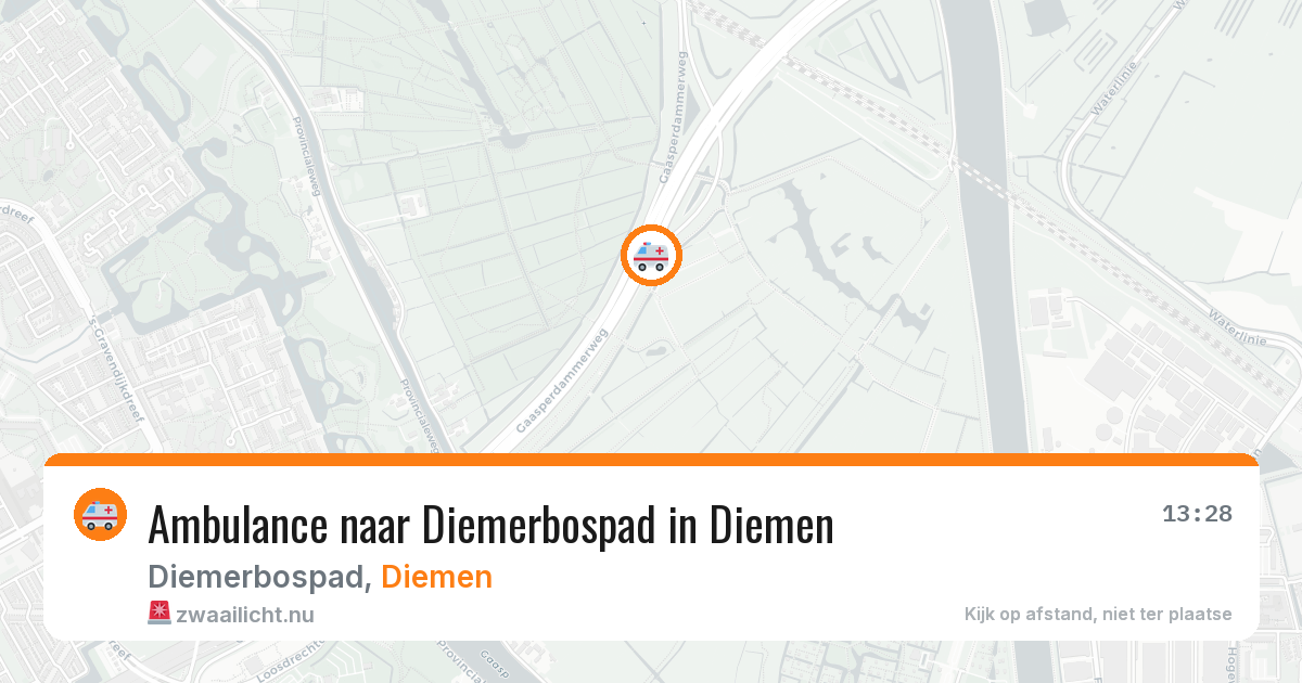 Ambulance naar Diemerbospad in Diemen — 13 jul 2026