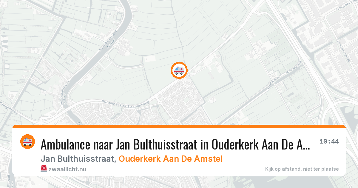 Ambulance naar Jan Bulthuisstraat in Ouderkerk Aan De Amstel — 18 mrt 2026