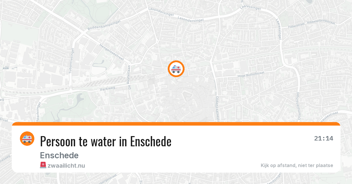 Persoon te water in Enschede — 26 jul 2026