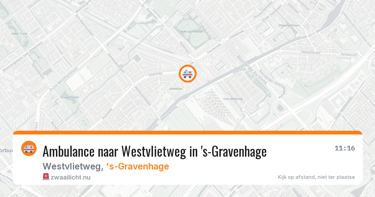 Ambulance naar Westvlietweg in 's-Gravenhage — 27 jul 2026