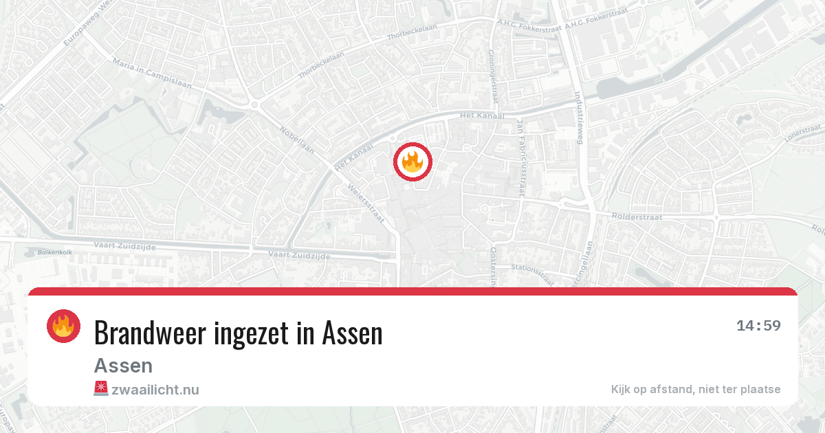 Brandweer ingezet in Assen — 25 jul 2026 | 🚨 Zwaailicht.nu