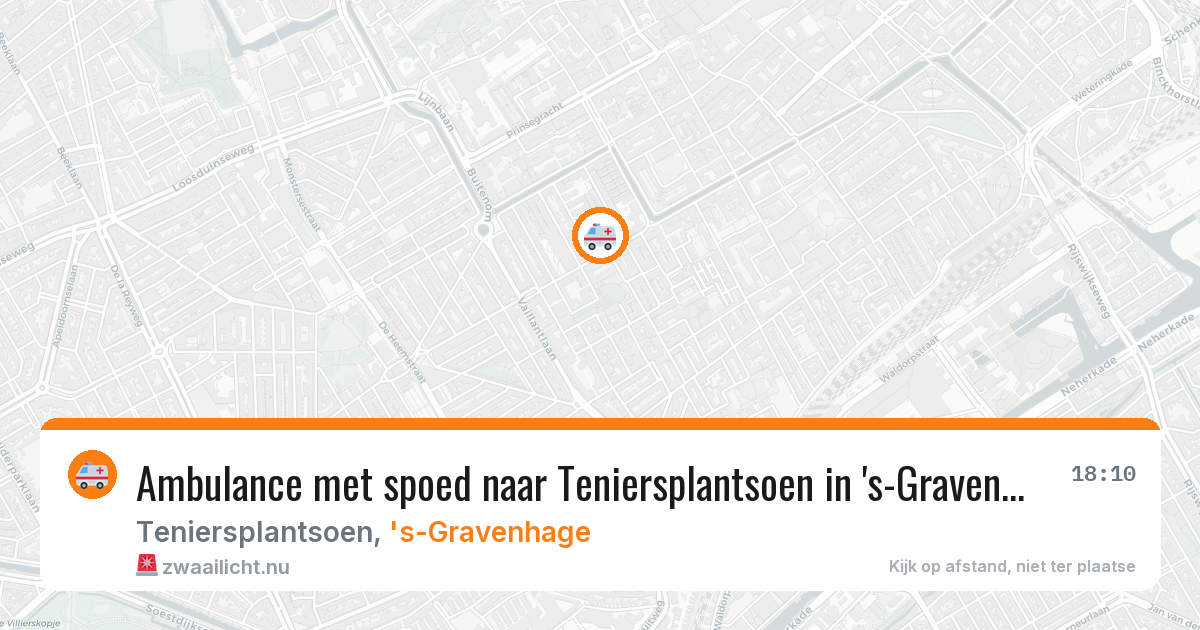 Ambulance met spoed naar Teniersplantsoen in 's-Gravenhage — 6 mrt 2026