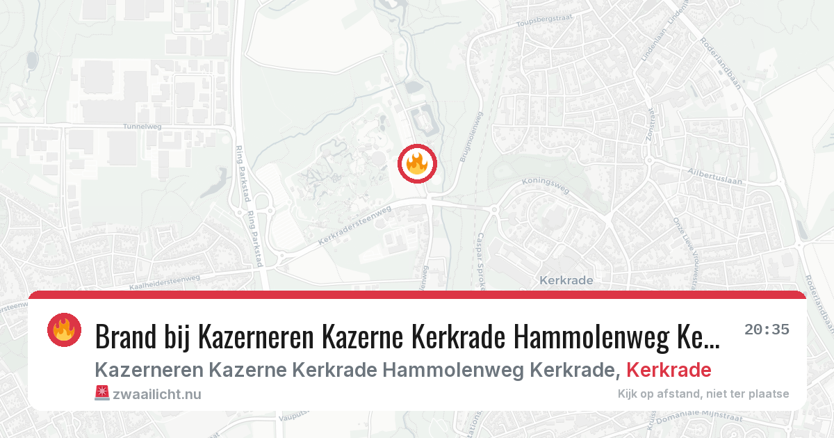 Brand bij Kazerneren Kazerne Kerkrade Hammolenweg Kerkrade in Kerkrade — 21 jul 2026