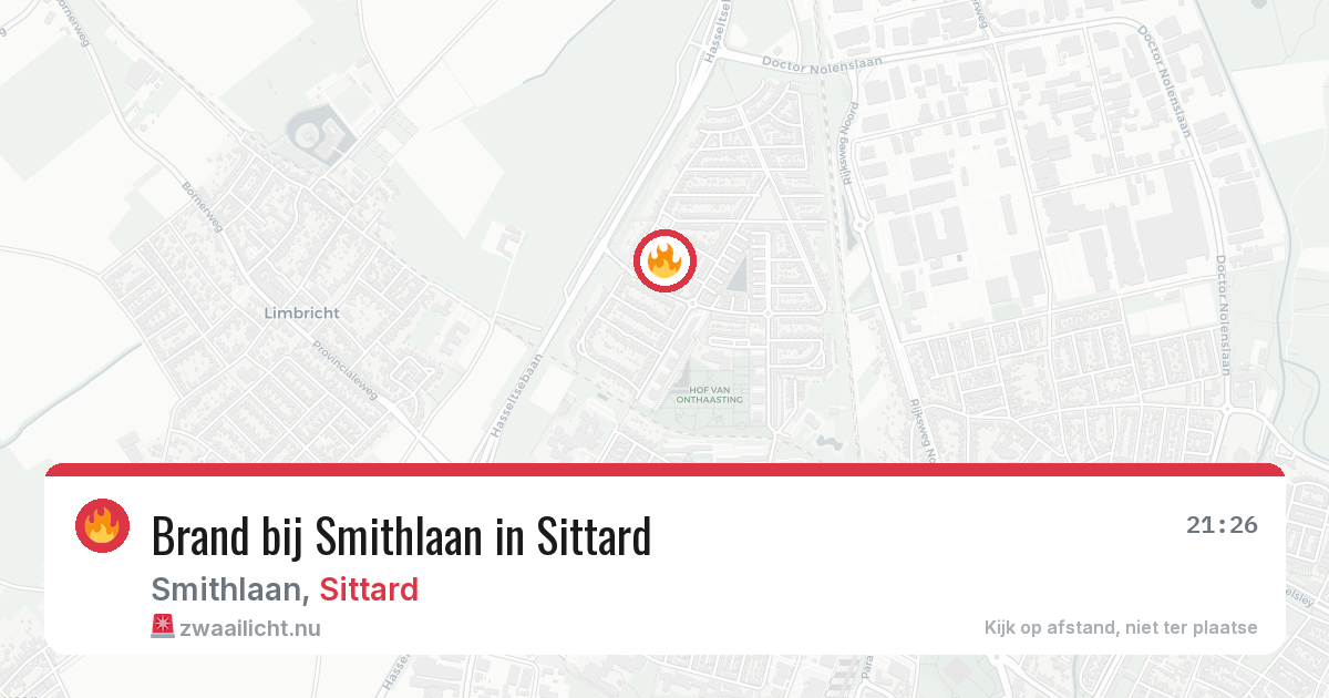 Brand bij Smithlaan in Sittard — 24 jul 2026