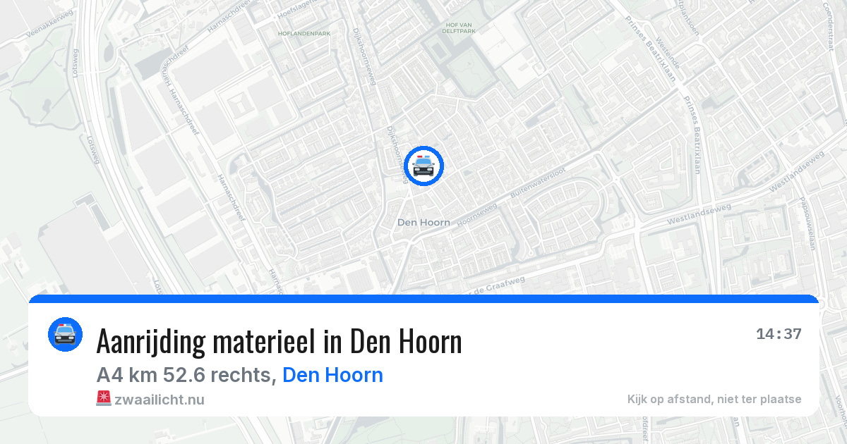 Aanrijding materieel in Den Hoorn — 13 jul 2026
