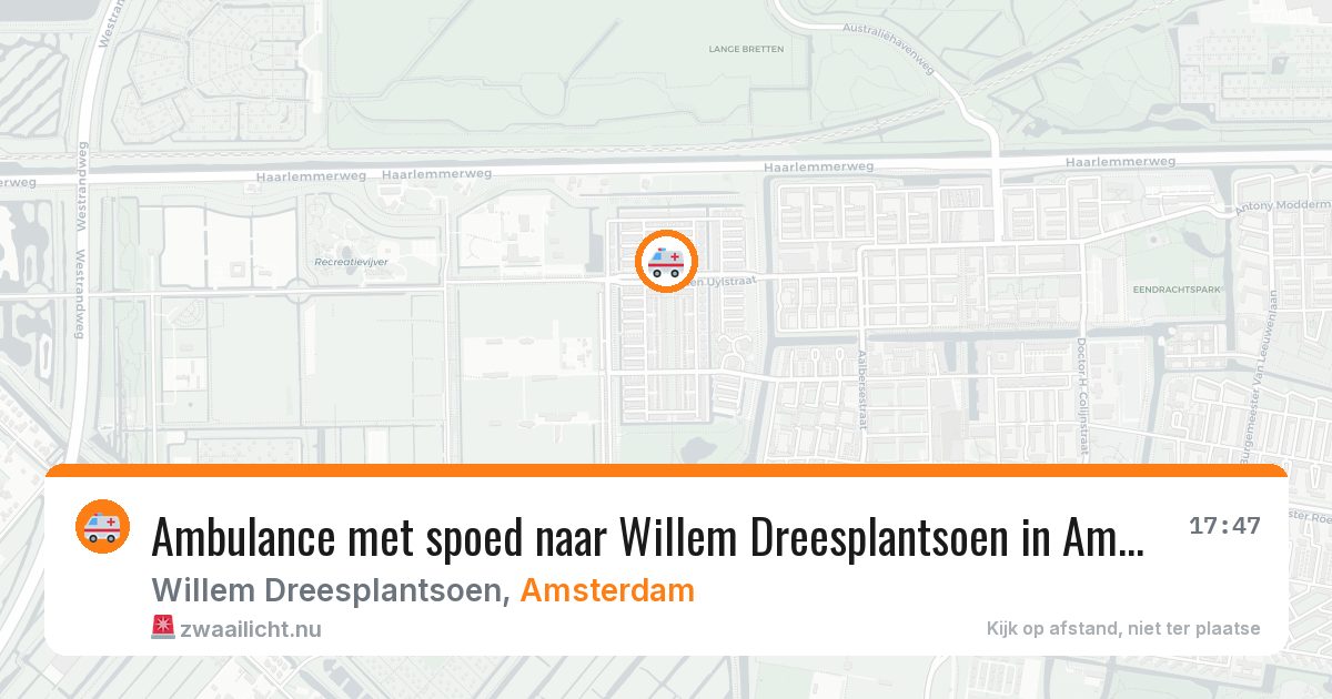 Ambulance met spoed naar Willem Dreesplantsoen in Amsterdam — 23 mei 2026