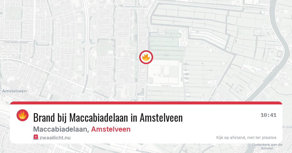 Brand bij Maccabiadelaan in Amstelveen — 21 jul 2026