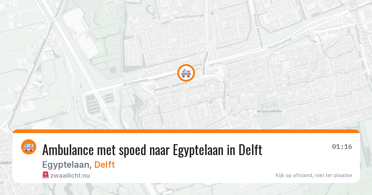 Ambulance met spoed naar Egyptelaan in Delft — 25 jul 2026