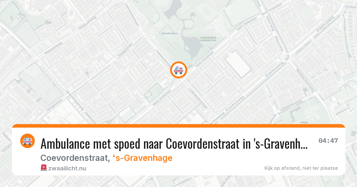 Ambulance met spoed naar Coevordenstraat in 's-Gravenhage — 10 apr 2026