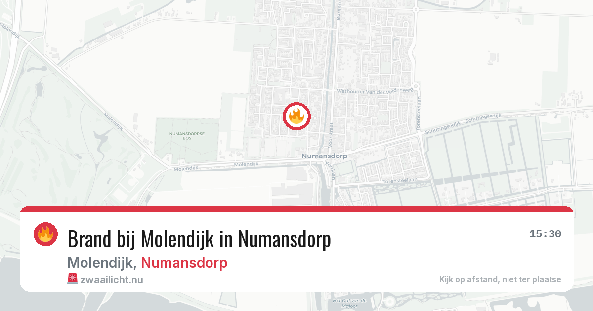 Brand bij Molendijk in Numansdorp — 1 jun 2026
