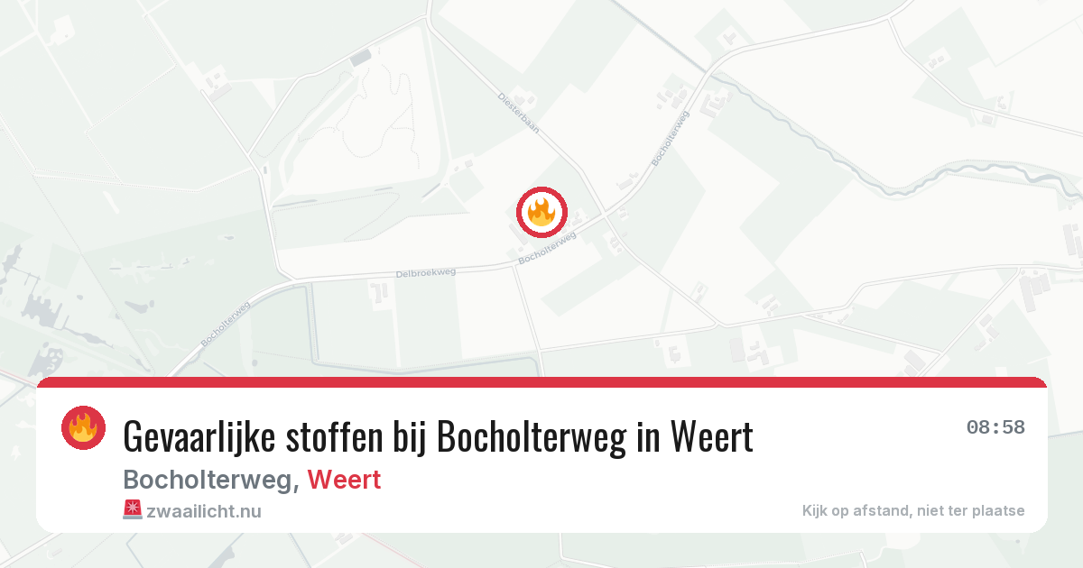 Gevaarlijke stoffen bij Bocholterweg in Weert — 18 mei 2026