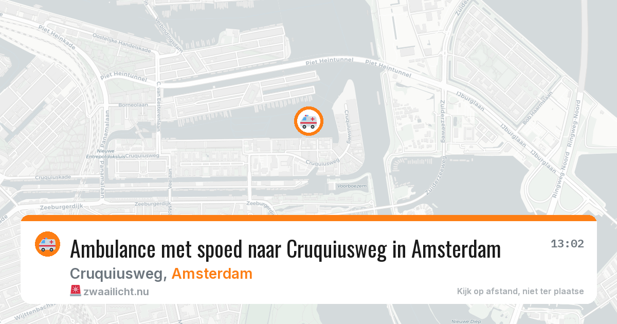 Ambulance met spoed naar Cruquiusweg in Amsterdam — 4 mei 2026