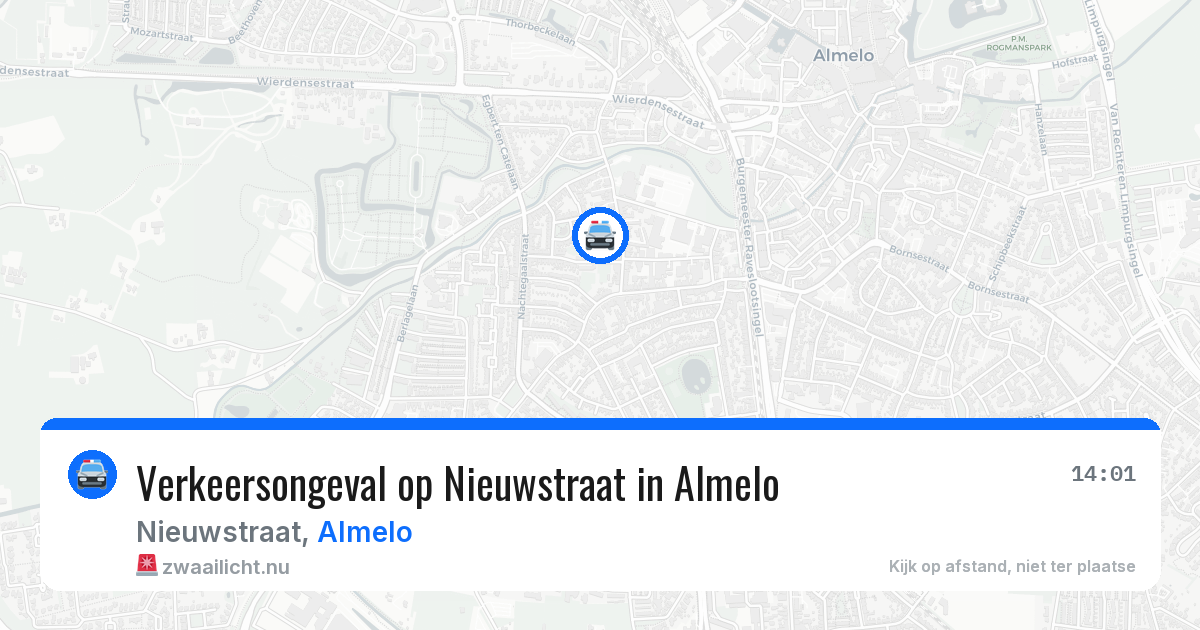 Verkeersongeval op Nieuwstraat in Almelo — 18 mrt 2026
