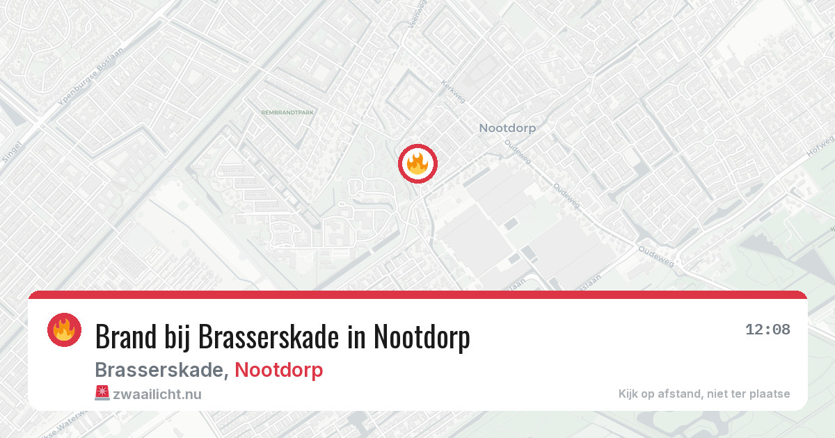 Brand bij Brasserskade in Nootdorp — 23 mrt 2026
