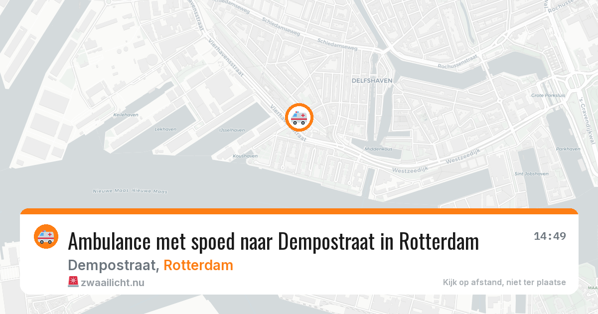 Ambulance met spoed naar Dempostraat in Rotterdam — 16 jul 2026