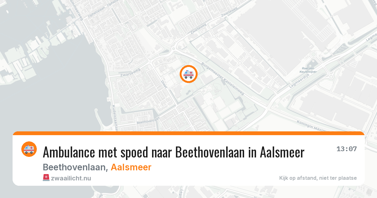 Ambulance met spoed naar Beethovenlaan in Aalsmeer — 10 jul 2026