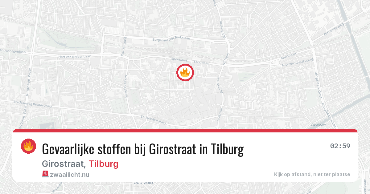 Gevaarlijke stoffen bij Girostraat in Tilburg — 6 jun 2026