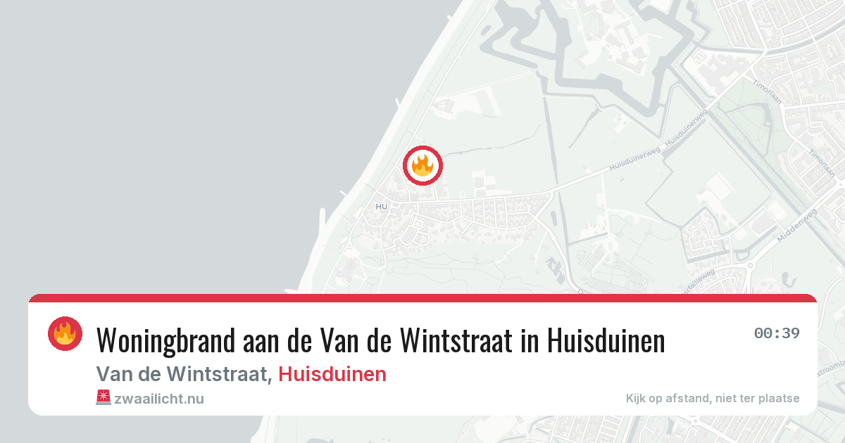 Woningbrand aan de Van de Wintstraat in Huisduinen — 5 jun 2026