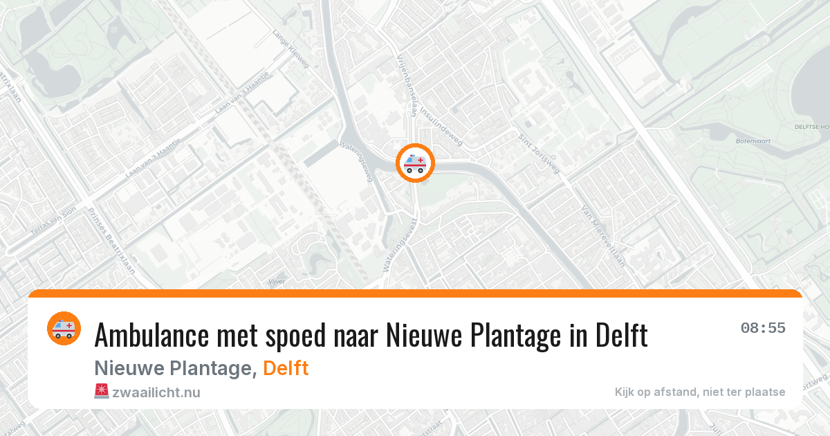 Ambulance met spoed naar Nieuwe Plantage in Delft — 30 mrt 2026
