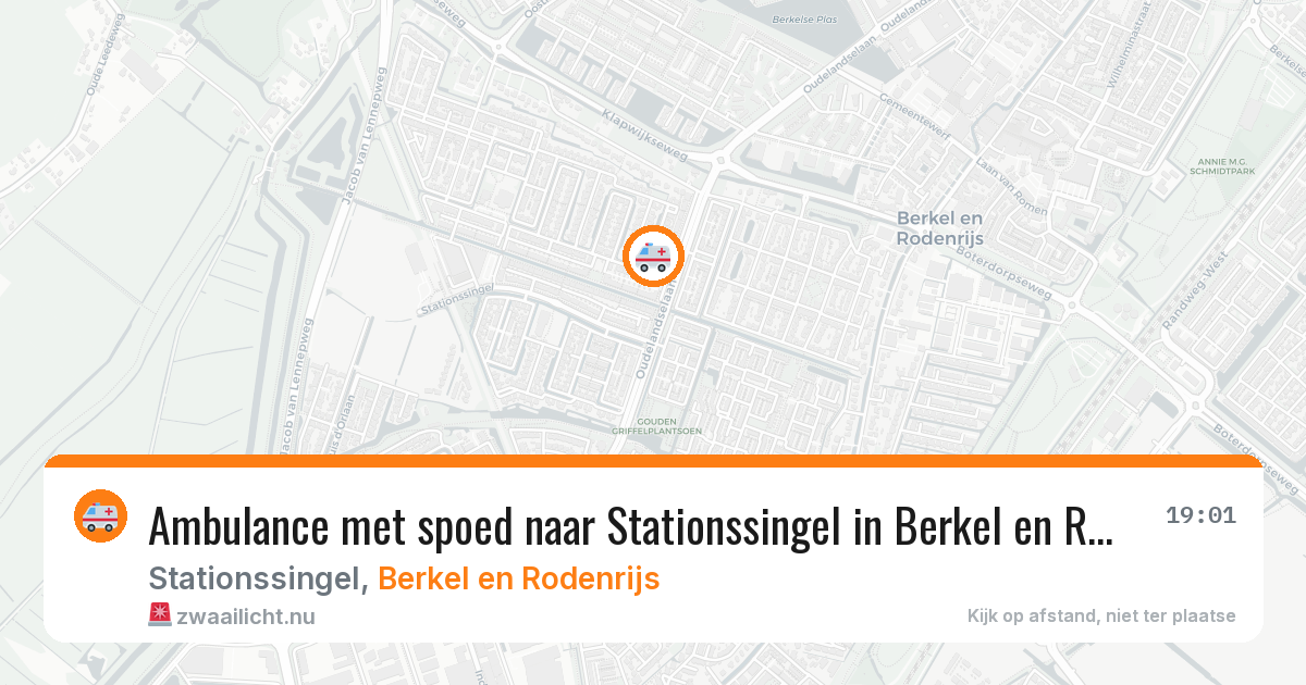 Ambulance met spoed naar Stationssingel in Berkel en Rodenrijs — 10 jul 2026