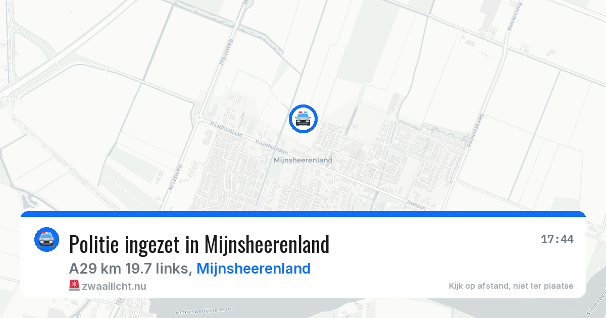 Politie ingezet in Mijnsheerenland — 25 jul 2026 | 🚨 Zwaailicht.nu
