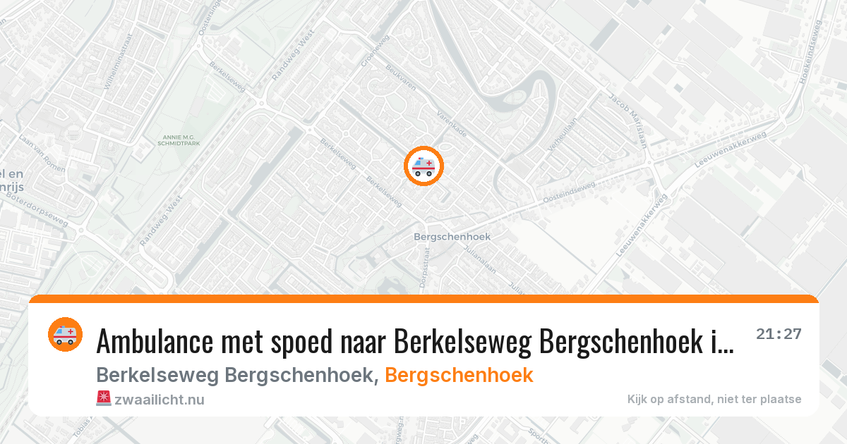 Ambulance met spoed naar Berkelseweg Bergschenhoek in Bergschenhoek — 5 jun 2026