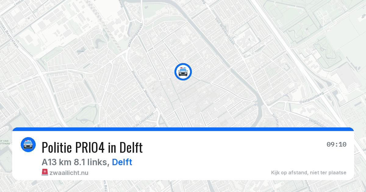 Politie PRIO4 in Delft — 20 jul 2026 | 🚨 Zwaailicht.nu