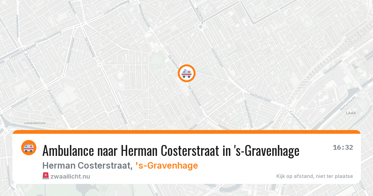 Ambulance naar Herman Costerstraat in 's-Gravenhage — 4 mei 2026