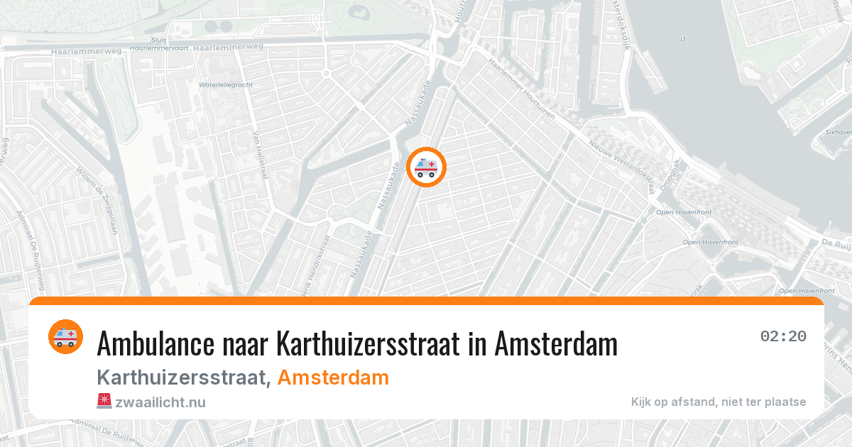 Ambulance naar Karthuizersstraat in Amsterdam — 18 mei 2026
