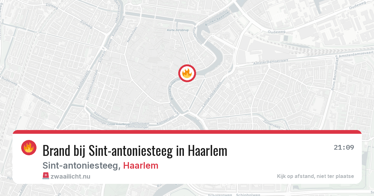 Brand bij Sint-antoniesteeg in Haarlem — 20 jul 2026