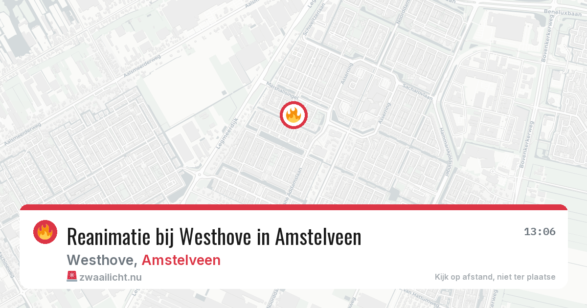 Reanimatie bij Westhove in Amstelveen — 19 jul 2026