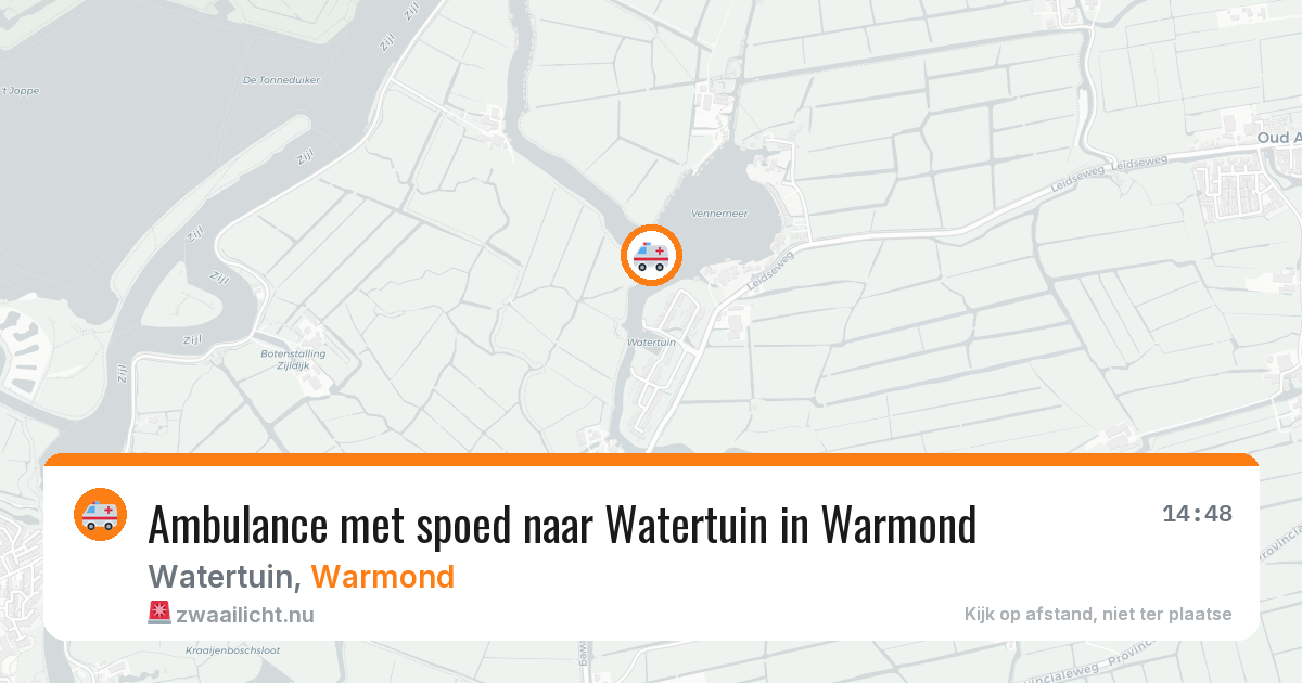 Ambulance met spoed naar Watertuin in Warmond — 9 mei 2026