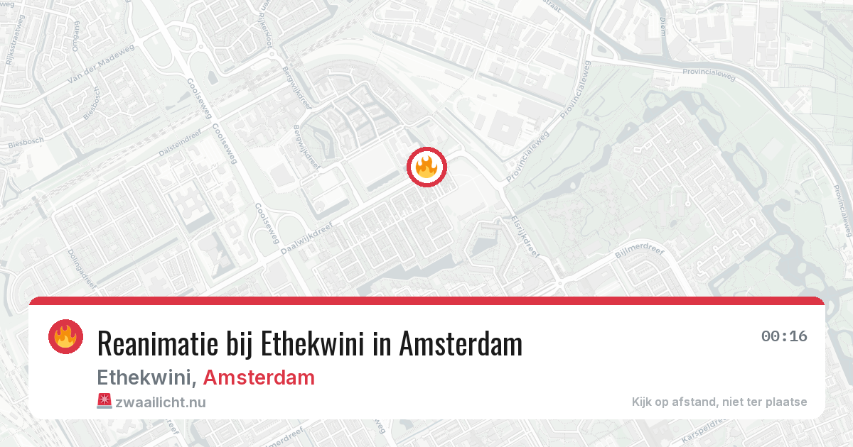 Reanimatie bij Ethekwini in Amsterdam — 13 jul 2026