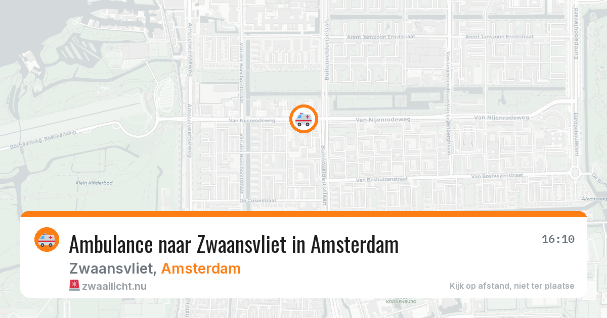 Ambulance naar Zwaansvliet in Amsterdam — 16 jul 2026