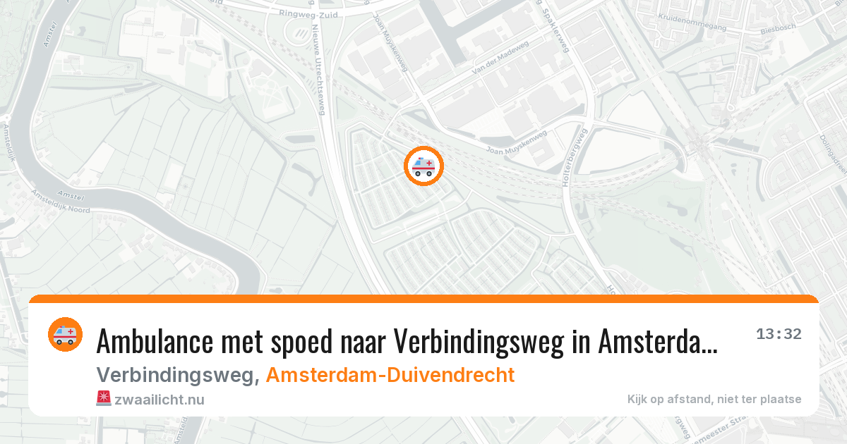 Ambulance met spoed naar Verbindingsweg in Amsterdam-Duivendrecht — 11 jul 2026