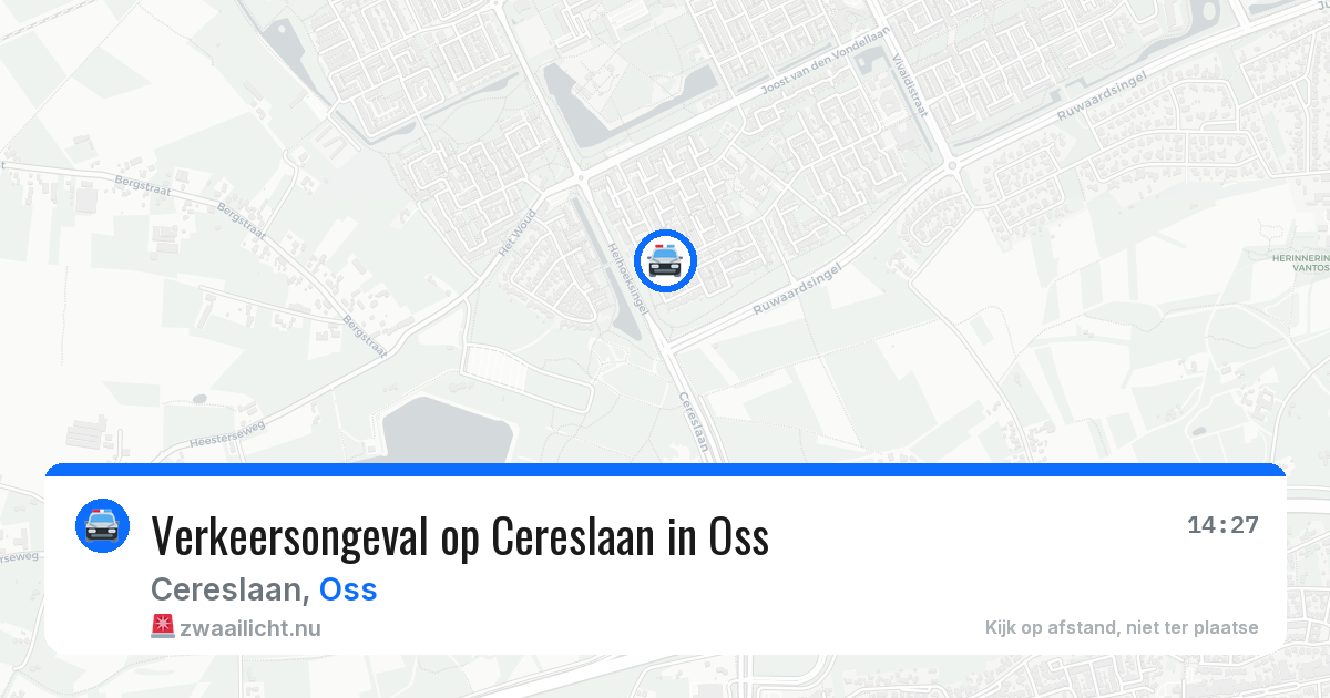Verkeersongeval op Cereslaan in Oss — 26 jul 2026