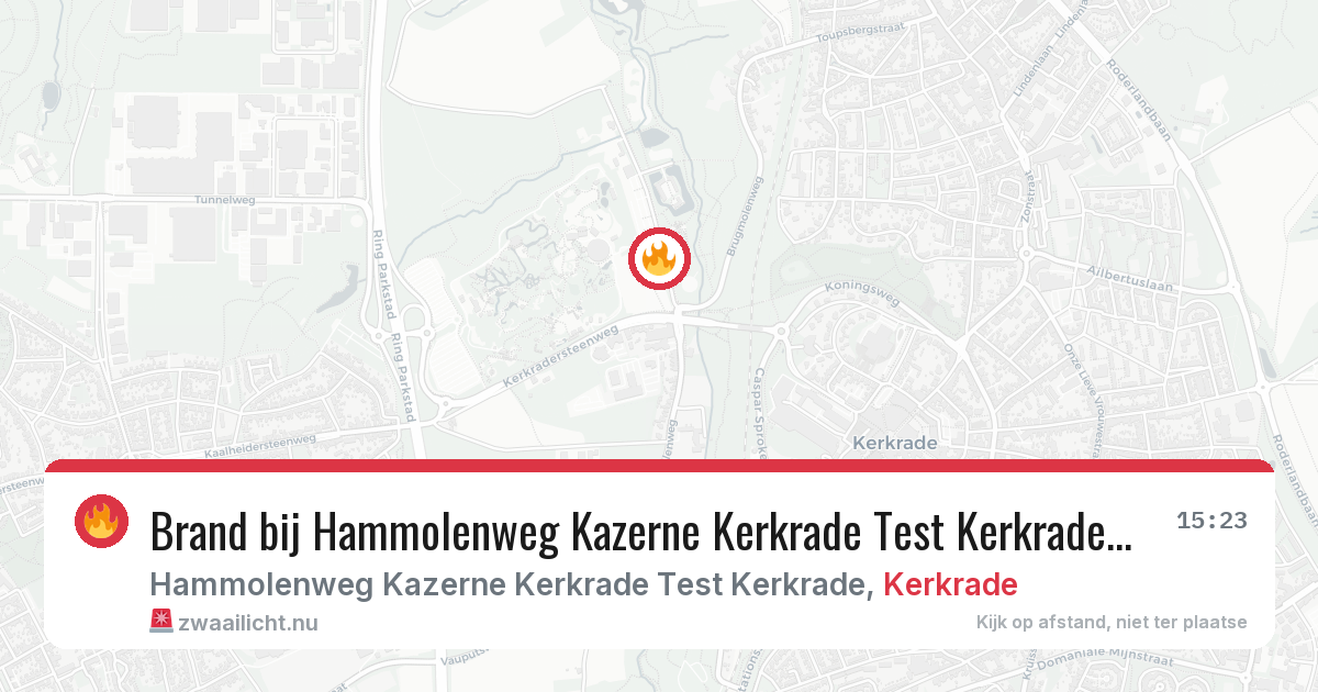 Brand bij Hammolenweg Kazerne Kerkrade Test Kerkrade in Kerkrade — 25 mrt 2026